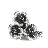 925 Silver 3 Flowers Charm Bead for European Bracelet