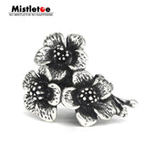 925 Silver 3 Flowers Charm Bead for European Bracelet