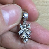 925 Silver Christmas Bell Pendant Charm - Fits European Bracelet