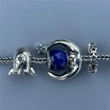 925 Sterling Smiley Moon Star Charm Bead European Bracelet