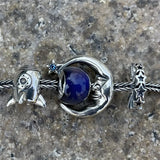 925 Sterling Smiley Moon Star Charm Bead European Bracelet