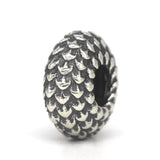 Sterling Silver Dragon Scale Charm Bead for Bracelet