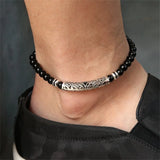 Men's Beaded Anklet Bracelet Adjustable Length Feet Jewelry