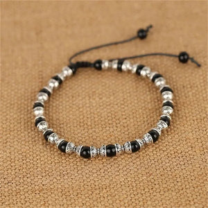 Men's Beaded Anklet Bracelet Adjustable Length Feet Jewelry