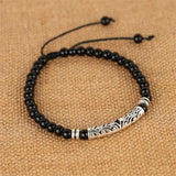 Men's Beaded Anklet Bracelet Adjustable Length Feet Jewelry