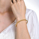 Beaded Bangle Bracelet Women Stainless Steel Plated Stackable Jewelry