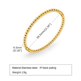 Beaded Bangle Bracelet Women Stainless Steel Plated Stackable Jewelry