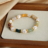 Beaded Bracelet Natural Stone Pearl Charm Woman Bracelets Stainless Steel