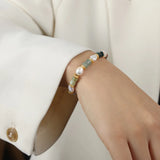 Beaded Bracelet Natural Stone Pearl Charm Woman Bracelets Stainless Steel