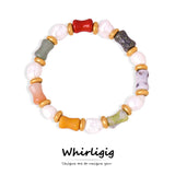 Women's Beaded Bracelet Stainless Steel Natural Stone Pearl Charm