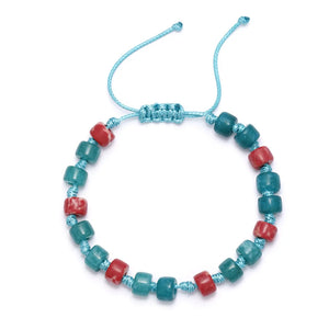 Bohemia Beaded Bracelet Hand Knitting Collage Natural Stone Earrings