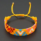 Adjustable Beaded Bracelet Hand Knitting Leopard Print Bohemian Style