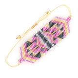Adjustable Beaded Bracelet Hand Knitting Leopard Print Bohemian Style