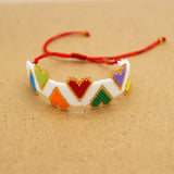 Bohemia Heart Bead Bracelet Adjustable Multi-layered