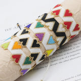 Bohemia Heart Bead Bracelet Adjustable Multi-layered