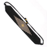 Retro Hand Woven Beaded Bracelet Geometric Pattern Boho Style