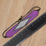 Retro Hand Woven Beaded Bracelet Geometric Pattern Boho Style