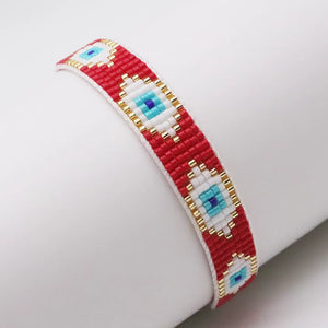 Hand Woven Beaded Bracelet Devil's Eye Adjustable Unisex