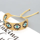 Handwoven Evil Eye Beaded Bracelet Adjustable Unisex