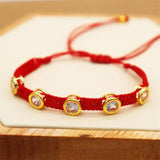 Hand woven Zircon Bracelet Adjustable Unisex Bohemia