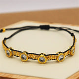 Hand woven Zircon Bracelet Adjustable Unisex Bohemia