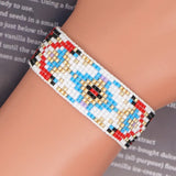 Handwoven Geometric Pattern Beaded Bracelet