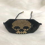 Retro Skull Beaded Bracelet Hand Woven Adjustable Unisex Bohemia Bracelet