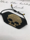 Retro Skull Beaded Bracelet Hand Woven Adjustable Unisex Bohemia Bracelet