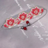 Plum Blossom Beaded Bracelet Adjustable Unisex Bohemia Handwoven