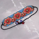 Plum Blossom Beaded Bracelet Adjustable Unisex Bohemia Handwoven