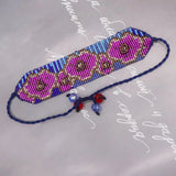 Plum Blossom Beaded Bracelet Adjustable Unisex Bohemia Handwoven