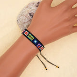 Vintage Minimalist Beaded Bracelet Geometric Pattern Bohemian