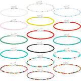 Boho Beaded Choker Necklace Colorful Strand Short Collar for Women