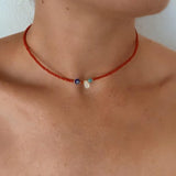 Beaded Choker Evil Eye Protection Bohemian Jewelry
