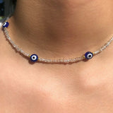 Beaded Choker Evil Eye Protection Bohemian Jewelry