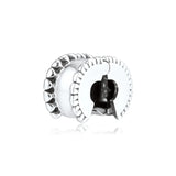 925 Silver Beaded Hearts Clip Charm for Moments Bracelets DIY Jewelry