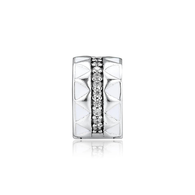 925 Silver Beaded Hearts Clip Charm for Moments Bracelets DIY Jewelry