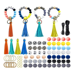 DIY Beaded Bracelet Kit with Tassel Key Ring