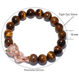 Leopard Head Bracelet Micro Pave Zircon Tiger Eye Stone Jewelry