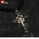 Beaded Necklace Cross Dark Gothic Punk Unique Jewelry