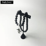 925 Silver Beaded Necklace Stone Charm Carrier
