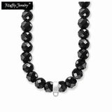 925 Silver Beaded Necklace Stone Charm Carrier