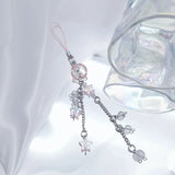 Y2K Jellyfish Phone Charm Crystal Keychain