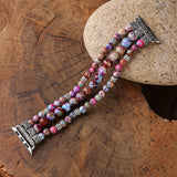 Pink Jaspers Smart Watch Strap 38/45mm Freshwater Pearl Band Bracelet
