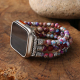 Pink Jaspers Smart Watch Strap 38/45mm Freshwater Pearl Band Bracelet