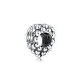 Sparkling Heart Charms 925 Sterling Silver Beads for Jewelry Making