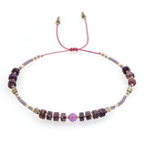 Crystal LOVE Beaded Bracelet Set Hand Knitting Natural Stone Adjustable