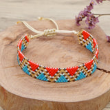 Geometric Waves Gradient Handwoven Bracelet