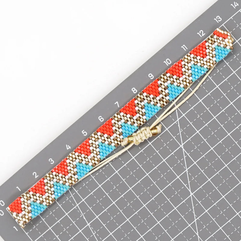Geometric Waves Gradient Handwoven Bracelet