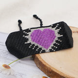 Heart Shape Beaded Bracelet Vintage Hand Knitting Adjustable Bohemia